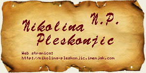 Nikolina Pleskonjić vizit kartica